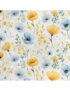 Royal Samt Stoff Polyester Zum Nähen - Motiv Blumen - RDX2515