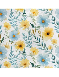 Royal Samt Stoff Polyester Zum Nähen - Motiv Blumen - RDX2519