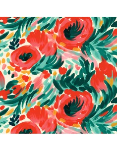 Royal Samt Stoff Polyester Zum Nähen - Motiv Blumen - RDX2533