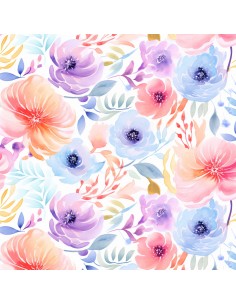 Royal Samt Stoff Polyester Zum Nähen - Motiv Blumen - RDX2545