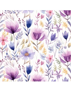 Royal Samt Stoff Polyester Zum Nähen - Motiv Blumen - RDX2553
