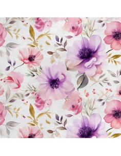 Royal Samt Stoff Polyester Zum Nähen - Motiv Blumen - RDX2580