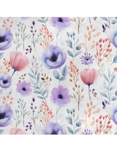 Royal Samt Stoff Polyester Zum Nähen - Motiv Blumen - RDX2584