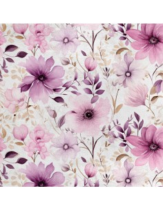 Royal Samt Stoff Polyester Zum Nähen - Motiv Blumen - RDX2587