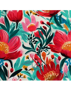 Royal Samt Stoff Polyester Zum Nähen - Motiv Blumen - RDX2596