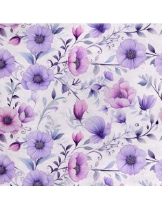 Royal Samt Stoff Polyester Zum Nähen - Motiv Blumen - RDX2598