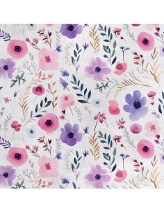 Royal Samt Stoff Polyester Zum Nähen - Motiv Blumen - RDX2602