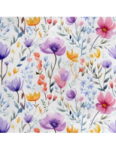 Royal Samt Stoff Polyester Zum Nähen - Motiv Blumen - RDX2622