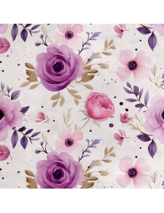 Royal Samt Stoff Polyester Zum Nähen - Motiv Blumen - RDX2633