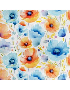 Royal Samt Stoff Polyester Zum Nähen - Motiv Blumen - RDX2634