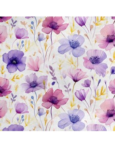 Royal Samt Stoff Polyester Zum Nähen - Motiv Blumen - RDX2637