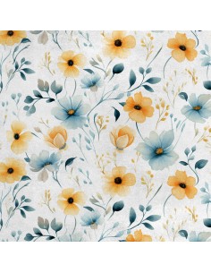 Royal Samt Stoff Polyester Zum Nähen - Motiv Blumen - RDX2642