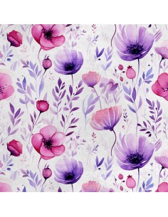 Royal Samt Stoff Polyester Zum Nähen - Motiv Blumen - RDX2648