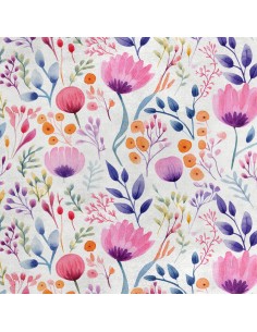 Royal Samt Stoff Polyester Zum Nähen - Motiv Blumen - RDX2661