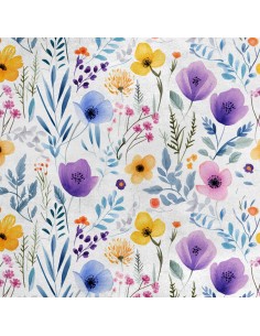Royal Samt Stoff Polyester Zum Nähen - Motiv Blumen - RDX2672