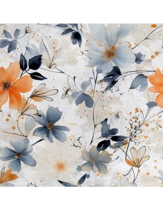 Royal Samt Stoff Polyester Zum Nähen - Motiv Blumen - RDX2694