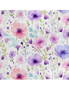 Royal Samt Stoff Polyester Zum Nähen - Motiv Blumen - RDX2696