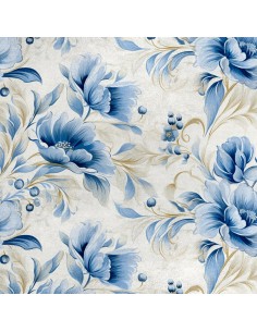 Royal Samt Stoff Polyester Zum Nähen - Motiv Blumen - RDX2699