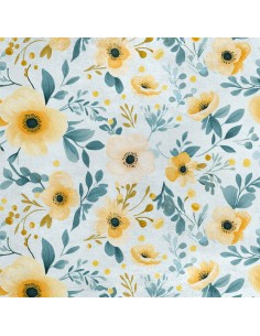 Royal Samt Stoff Polyester Zum Nähen - Motiv Blumen - RDX2708