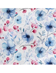 Royal Samt Stoff Polyester Zum Nähen - Motiv Blumen - RDX2715