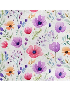 Royal Samt Stoff Polyester Zum Nähen - Motiv Blumen - RDX2716