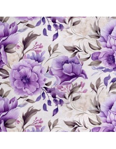 Royal Samt Stoff Polyester Zum Nähen - Motiv Blumen - RDX2726