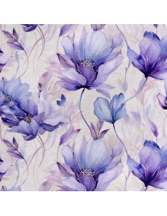 Royal Samt Stoff Polyester Zum Nähen - Motiv Blumen - RDX2730