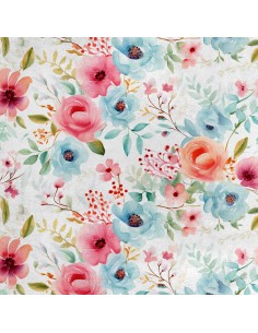 Royal Samt Stoff Polyester Zum Nähen - Motiv Blumen - RDX2732