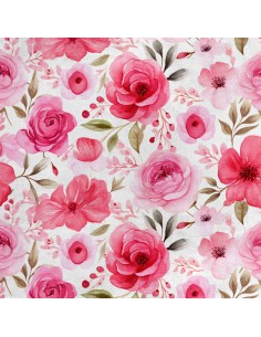 Royal Samt Stoff Polyester Zum Nähen - Motiv Blumen - RDX2737