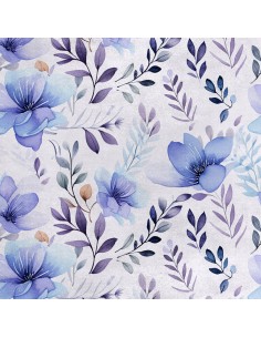 Royal Samt Stoff Polyester Zum Nähen - Motiv Blumen - RDX2742