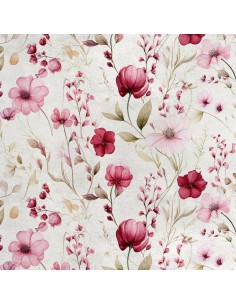 Royal Samt Stoff Polyester Zum Nähen - Motiv Blumen - RDX2748