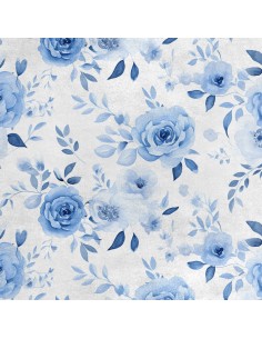 Royal Samt Stoff Polyester Zum Nähen - Motiv Blumen - RDX2761