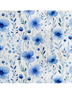 Royal Samt Stoff Polyester Zum Nähen - Motiv Blumen - RDX2768