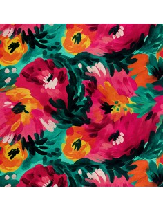 Royal Samt Stoff Polyester Zum Nähen - Motiv Blumen - RDX2789