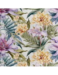 Royal Samt Stoff Polyester Zum Nähen - Motiv Blumen - RDX2805