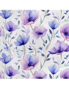 Royal Samt Stoff Polyester Zum Nähen - Motiv Blumen - RDX2814