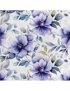 Royal Samt Stoff Polyester Zum Nähen - Motiv Blumen - RDX2836