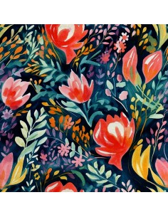 Royal Samt Stoff Polyester Zum Nähen - Motiv Blumen - RDX2839