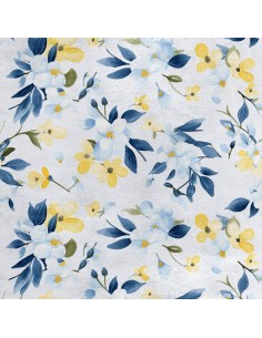 Royal Samt Stoff Polyester Zum Nähen - Motiv Blumen - RDX2851