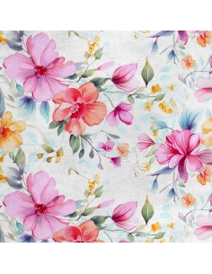 Royal Samt Stoff Polyester Zum Nähen - Motiv Blumen - RDX2854
