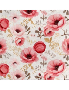 Royal Samt Stoff Polyester Zum Nähen - Motiv Blumen - RDX2882