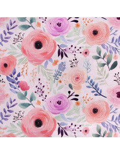 Royal Samt Stoff Polyester Zum Nähen - Motiv Blumen - RDX2889