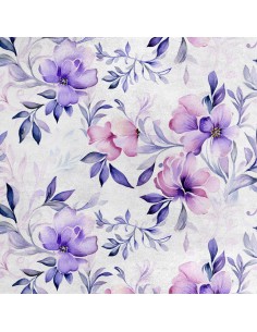 Royal Samt Stoff Polyester Zum Nähen - Motiv Blumen - RDX2894