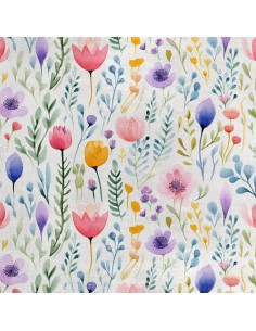 Royal Samt Stoff Polyester Zum Nähen - Motiv Blumen - RDX2905