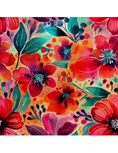 Royal Samt Stoff Polyester Zum Nähen - Motiv Blumen - RDX2934