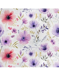 Royal Samt Stoff Polyester Zum Nähen - Motiv Blumen - RDX2945