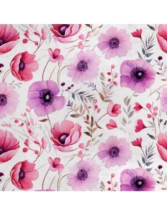 Royal Samt Stoff Polyester Zum Nähen - Motiv Blumen - RDX2948