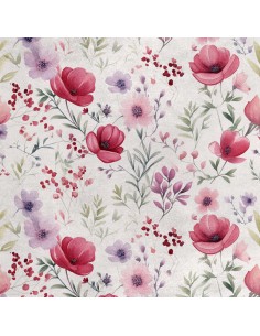 Royal Samt Stoff Polyester Zum Nähen - Motiv Blumen - RDX2960
