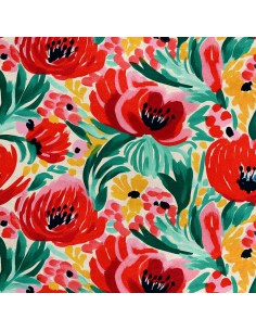 Royal Samt Stoff Polyester Zum Nähen - Motiv Blumen - RDX2961