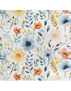 Royal Samt Stoff Polyester Zum Nähen - Motiv Blumen - RDX2970